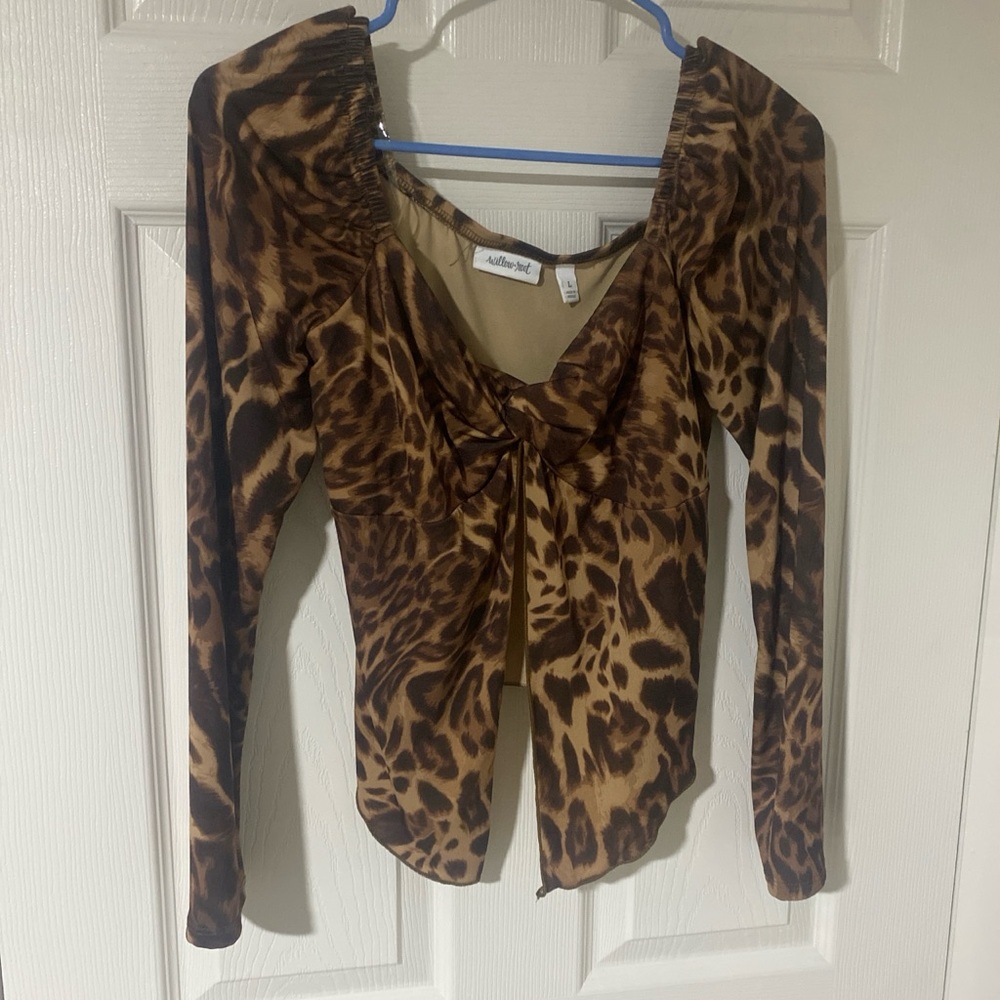 Willow Brown Animal Print Blouse